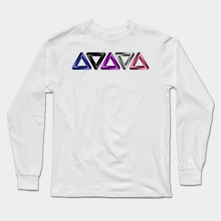 Gender Fluid Pride Flag Colored Twisted Triangles Optical Illusions Long Sleeve T-Shirt